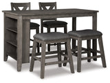 Caitbrook Gray Counter Height Dining Table And 4 Barstools