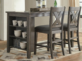 Caitbrook Gray Counter Height Dining Table And 2 Barstools