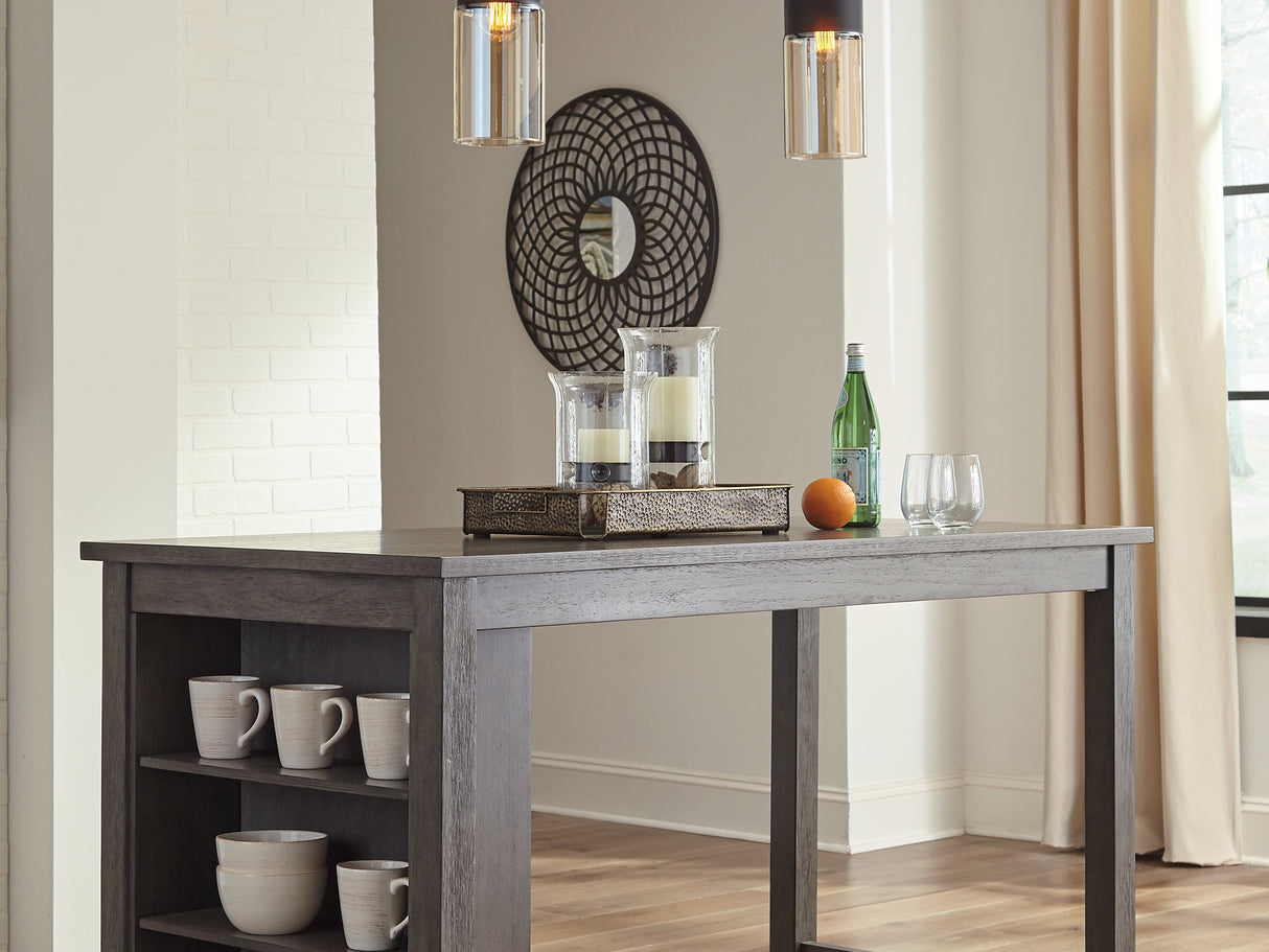 Caitbrook Gray Counter Height Dining Table And 4 Barstools