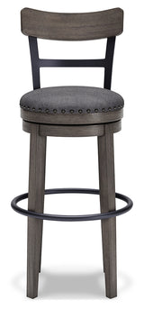 Caitbrook Gray Bar Height Bar Stool