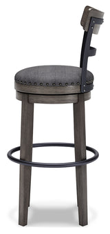 Caitbrook Gray Bar Height Bar Stool