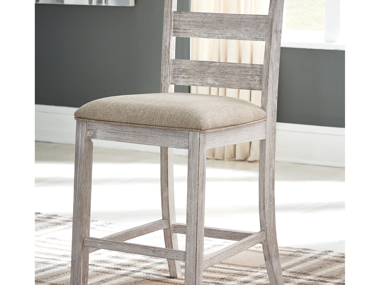 Skempton Two-Tone Counter Height Dining Table And 6 Barstools