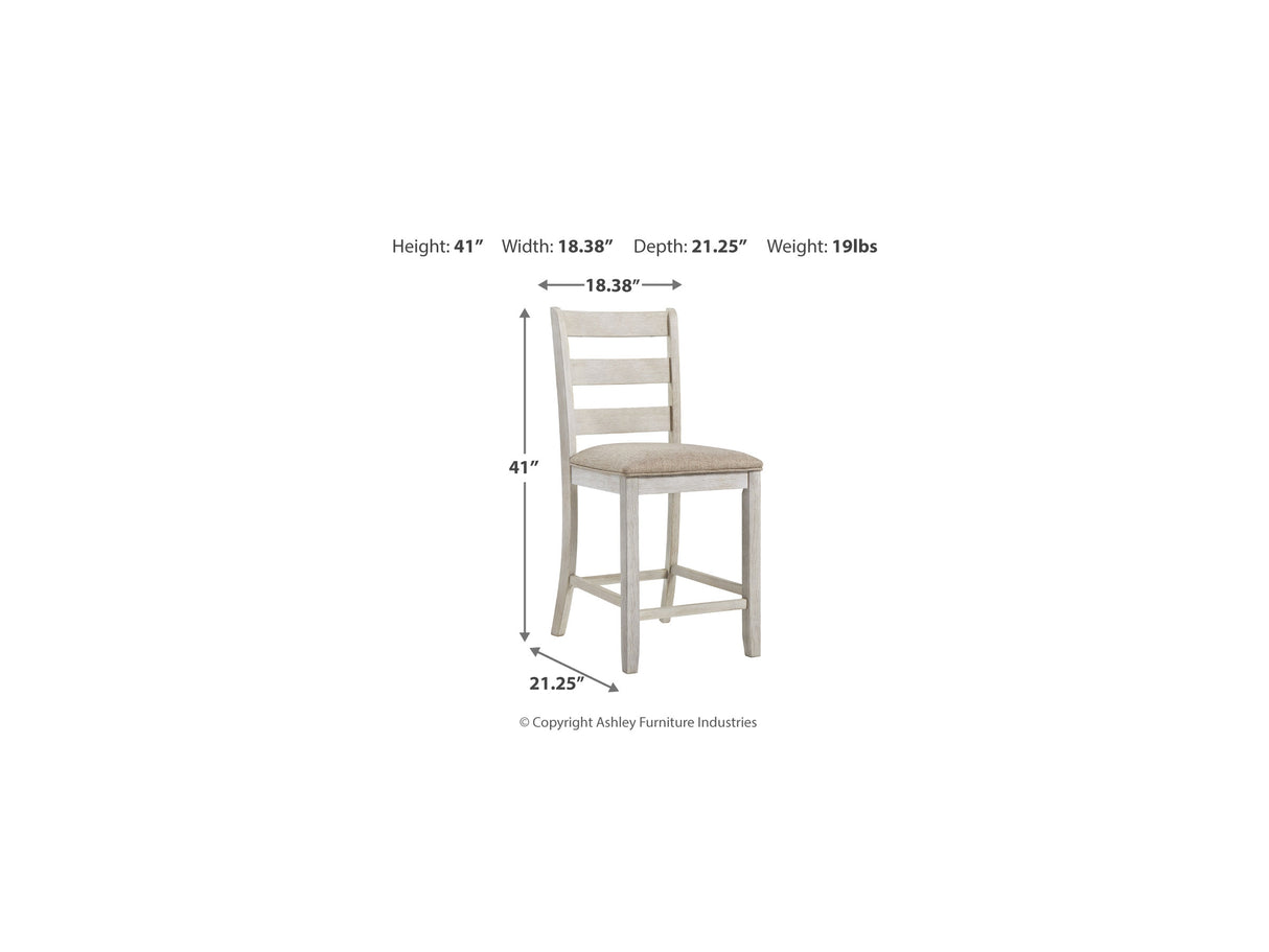 Skempton Two-Tone Counter Height Dining Table And 6 Barstools