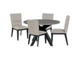 Glinari Taupe/Black Dining Table And 4 Chairs