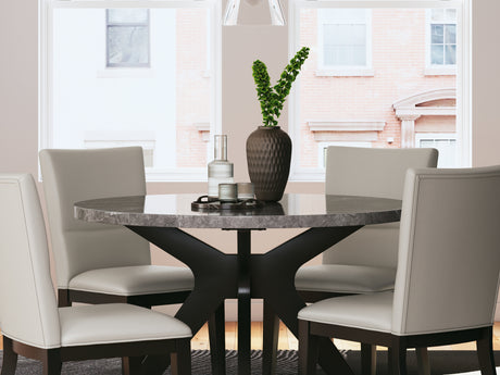 Glinari Taupe/Black Dining Table And 4 Chairs
