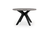 Glinari Taupe/Black Dining Table And 4 Chairs
