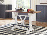 Valebeck White/Brown Counter Height Dining Table
