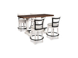 Valebeck White Counter Height Dining Table And 4 Barstools