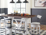 Valebeck White Counter Height Dining Table And 4 Barstools