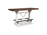Valebeck White Counter Height Dining Table And 4 Barstools