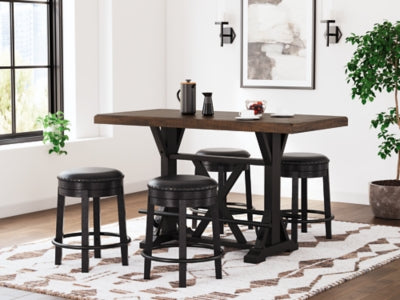 Valebeck Multi Counter Height Dining Table And 4 Barstools