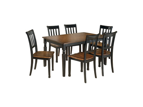 Owingsville Black/Brown Dining Table And 6 Chairs
