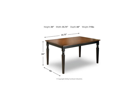 Owingsville Black/Brown Dining Table And 4 Chairs