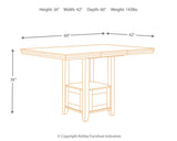 Ralene Medium Brown Counter Height Dining Extension Table