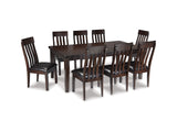 Haddigan Dark Brown Dining Table And 8 Chairs