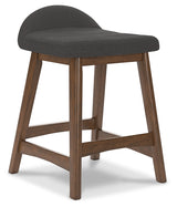 Lyncott Charcoal/Brown Counter Height Bar Stool