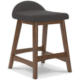 Lyncott Charcoal/Brown Counter Height Bar Stool