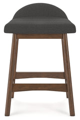 Lyncott Charcoal/Brown Counter Height Bar Stool