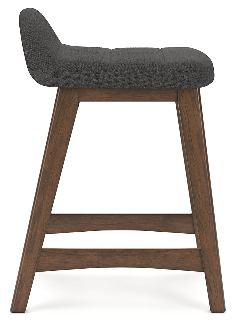 Lyncott Charcoal/Brown Counter Height Bar Stool