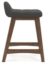 Lyncott Charcoal/Brown Counter Height Bar Stool