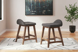 Lyncott Charcoal/Brown Counter Height Bar Stool
