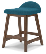 Lyncott Blue/Brown Counter Height Bar Stool