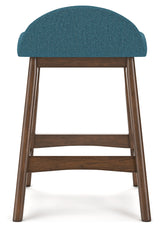 Lyncott Blue/Brown Counter Height Bar Stool