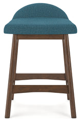 Lyncott Blue/Brown Counter Height Bar Stool
