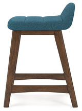 Lyncott Blue/Brown Counter Height Bar Stool
