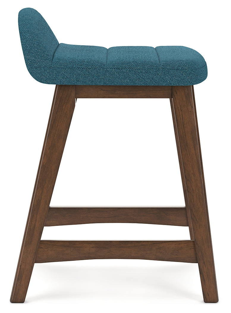 Lyncott Blue/Brown Counter Height Bar Stool