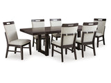 Neymorton Dark Grayish Brown Dining Table And 6 Chairs