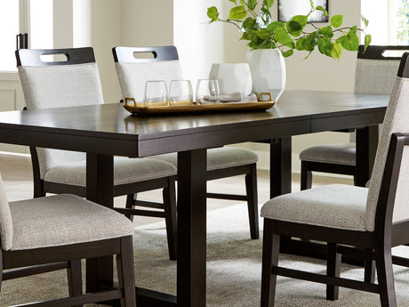 Neymorton Dark Grayish Brown Dining Table And 6 Chairs