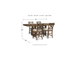 Moriville Grayish Brown Counter Height Dining Table And 4 Barstools