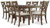 Moriville Grayish Brown Dining Table And 8 Chairs