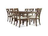 Moriville Grayish Brown Dining Table And 8 Chairs