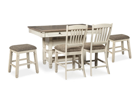 Bolanburg Antique White Counter Height Dining Table And 4 Barstools