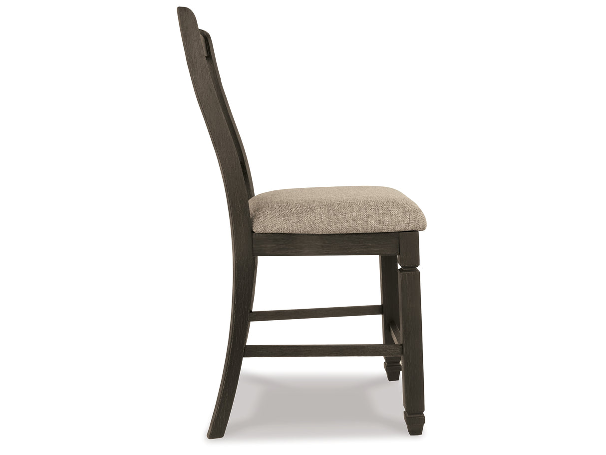 Tyler Creek Black/Grayish Brown Counter Height Dining Table And 4 Barstools With Server