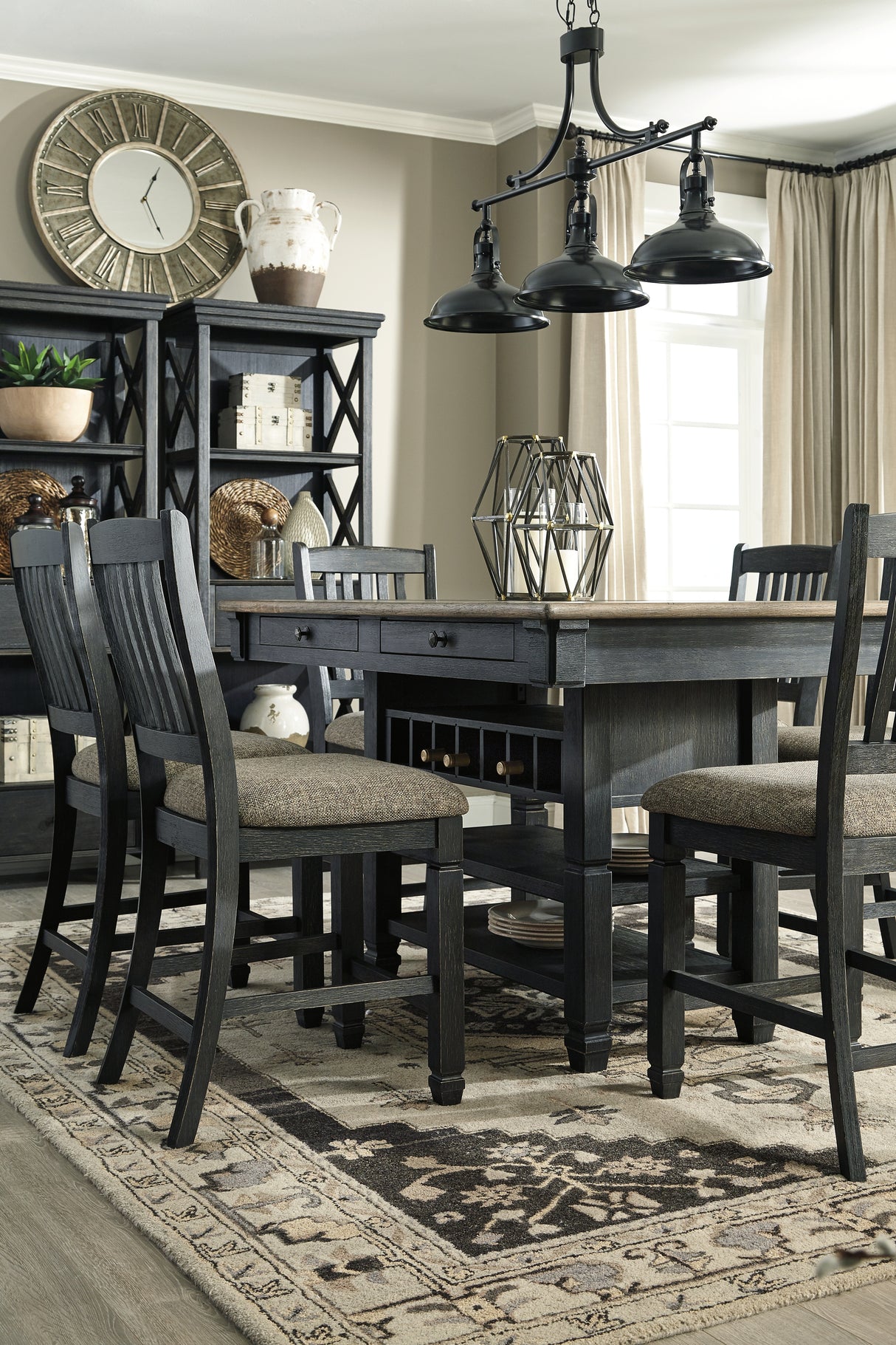 Tyler Black/Gray Creek Counter Height Dining Table
