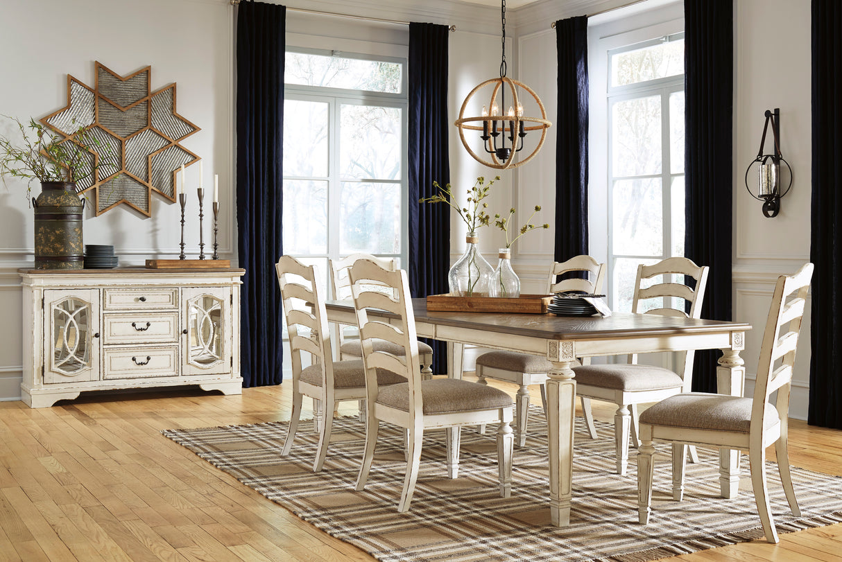 Realyn Chipped White Extendable Ladder Dining Set