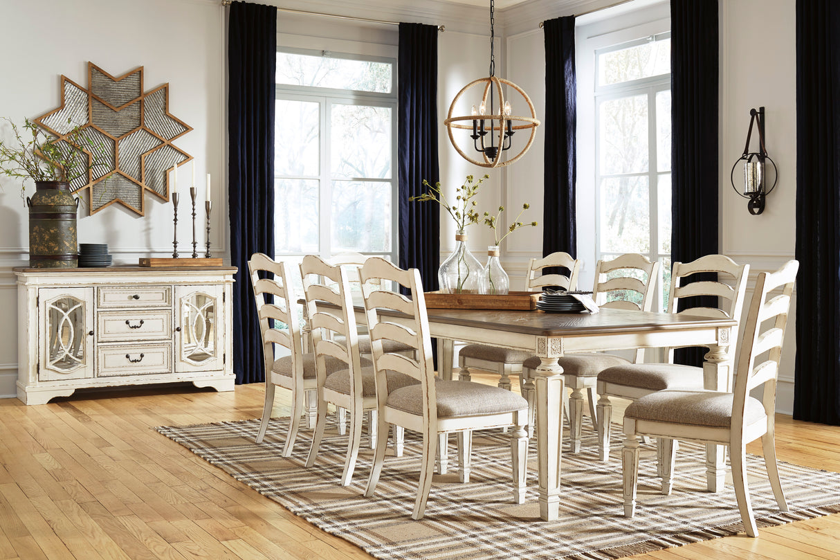 Realyn Chipped White Extendable Ladder Dining Set