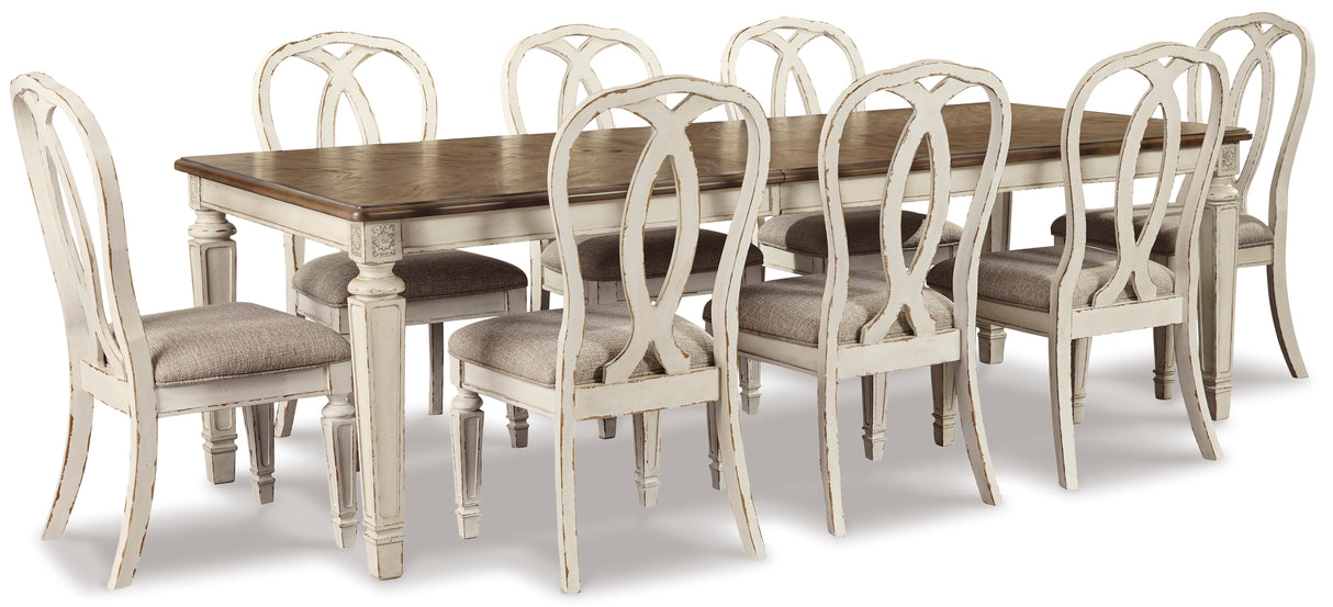 Realyn Chipped White Extendable Ribbon Dining Set