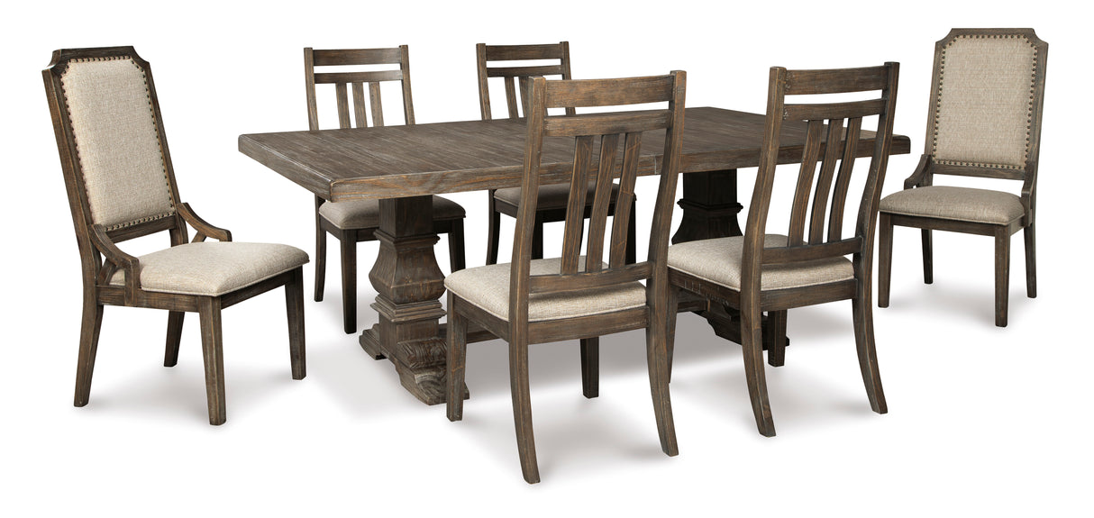 Wyndahl Rustic Brown Extendable Dining Set