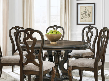 Maylee Dark Brown Dining Table And 6 Chairs