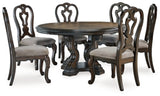 Maylee Dark Brown Dining Table And 6 Chairs