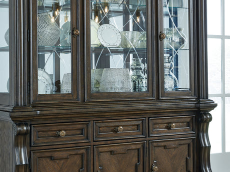 Maylee Dark Brown Dining Buffet And Hutch