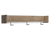 Oliah Natural Wall Mounted Coat Rack With Shelf