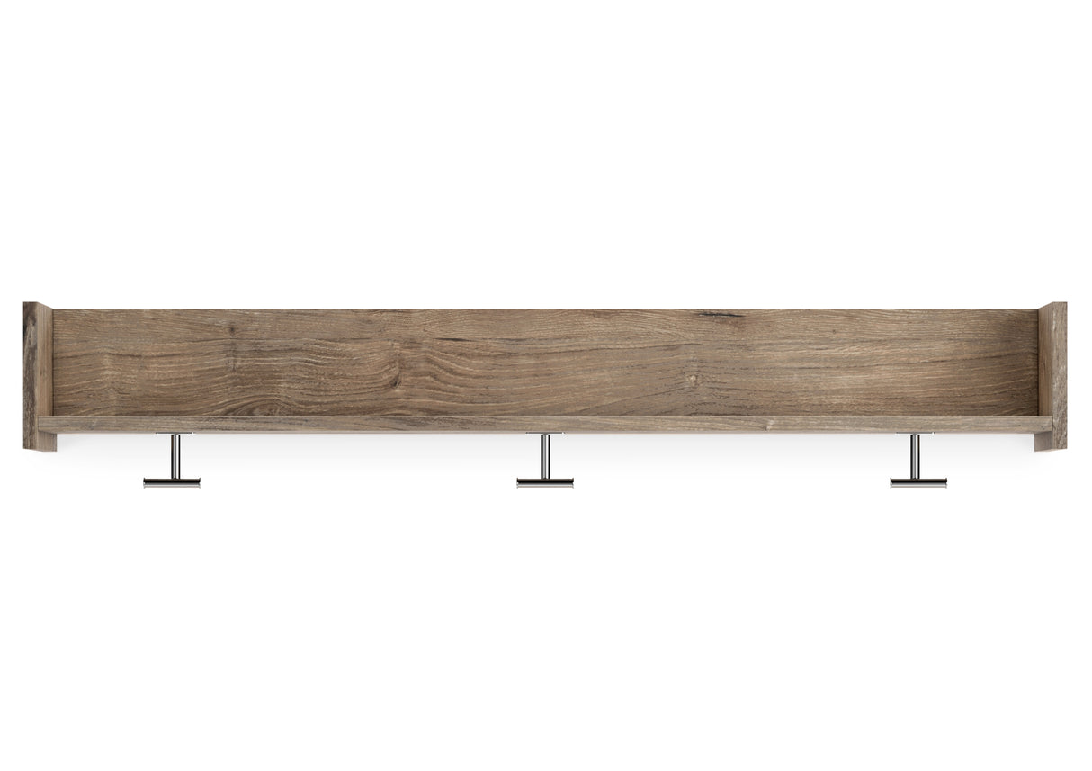 Oliah Natural Wall Mounted Coat Rack With Shelf