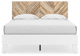 Piperton Two-Tone Brown/White Queen Panel Platform Bed