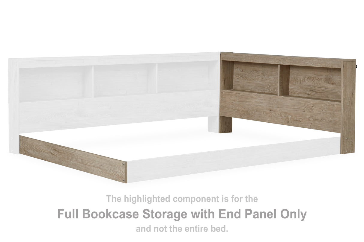 Oliah Natural Full Bookcase Storage with End Panel