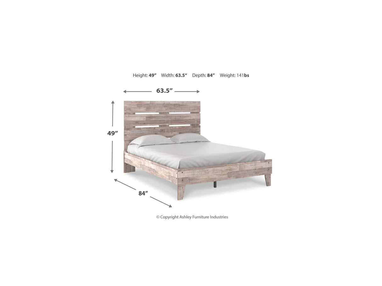 Neilsville Whitewash Queen Panel Platform Bed